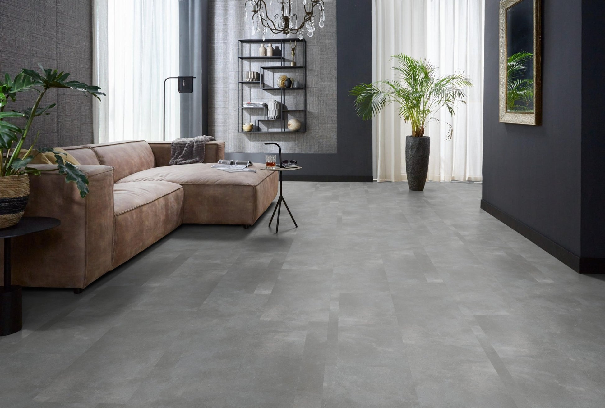 Floorlife Click PVC Tegel Ealing Grey 7412 SRC - Natuursteen look 91 x 45.5 cm - Solza.nl