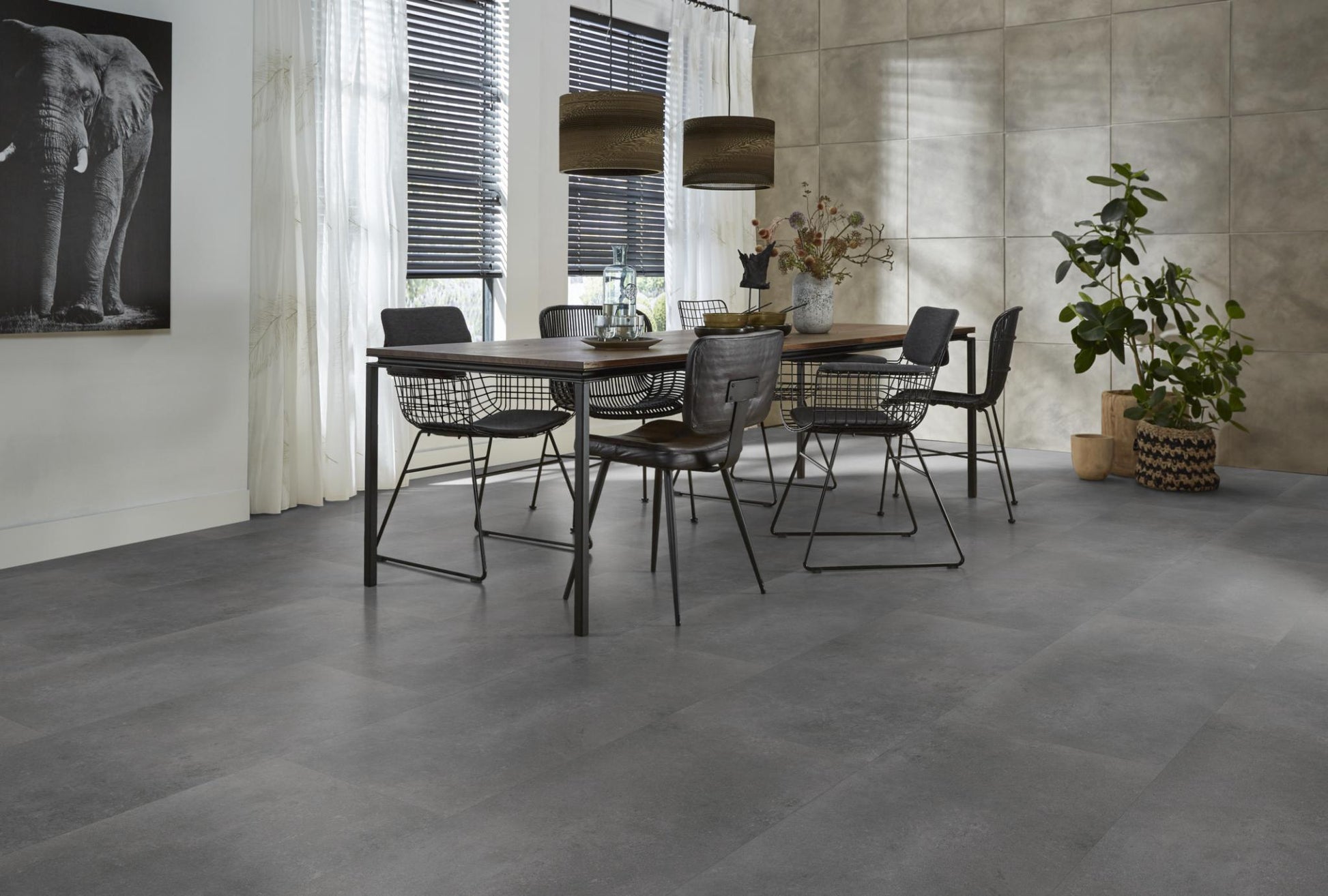 Floorlife Click PVC Tegel Southwark Dark Grey 4311 - Donkergrijs 91.4x45.7 cm - Solza.nl