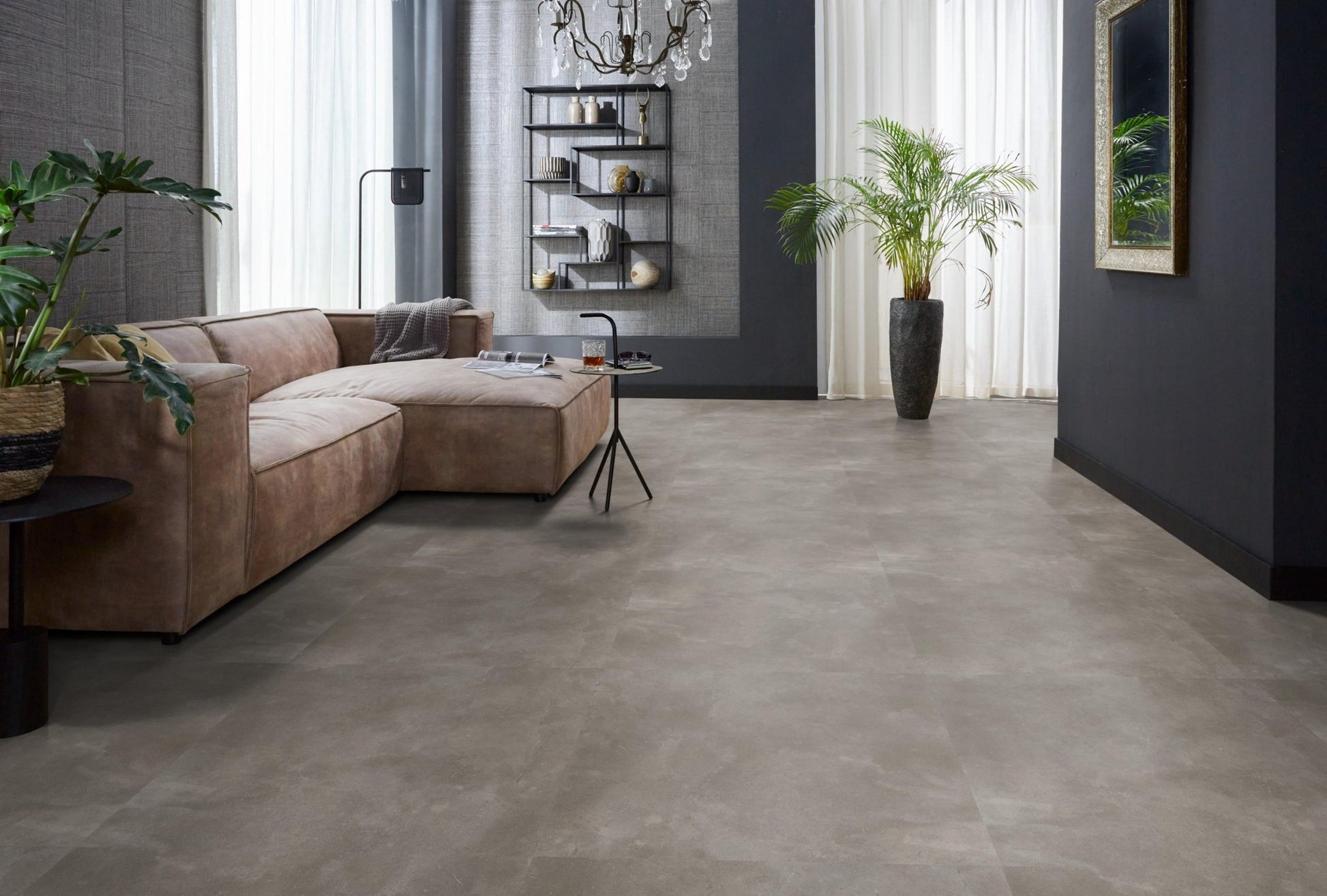 Floorlife Ealing XL Warm Grey 7210 Tegel Dryback PVC - Solza.nl