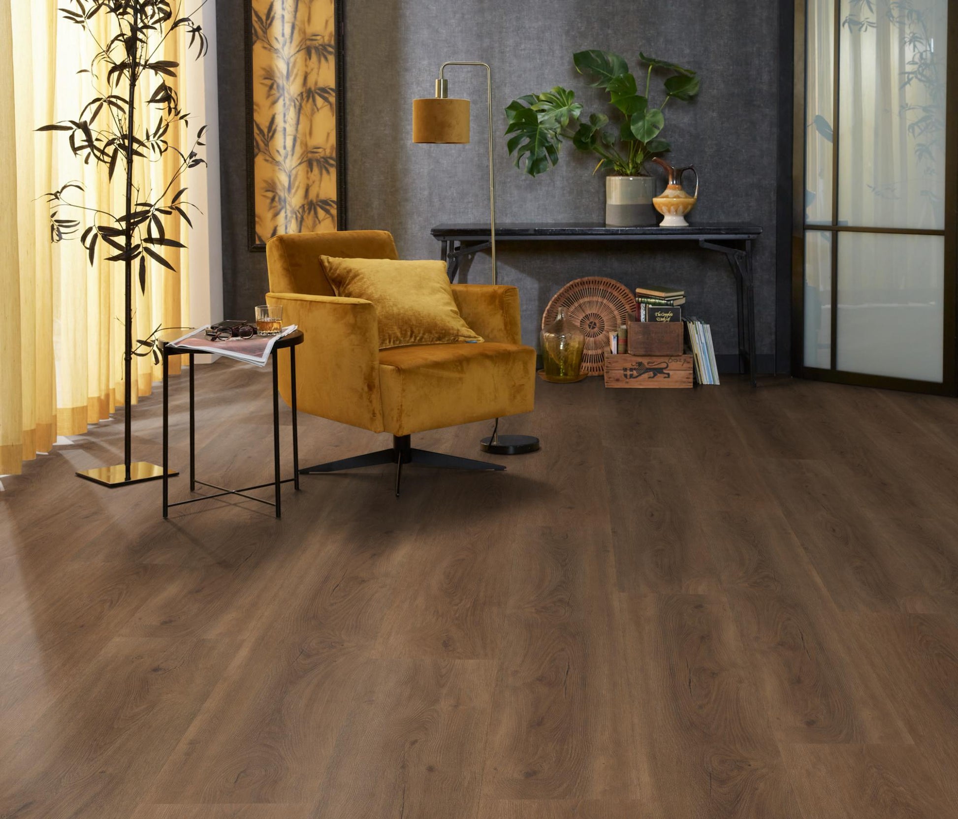 Floorlife Parramatta Warm Brown 1532 Dryback PVC Rechte Stroken - Solza.nl