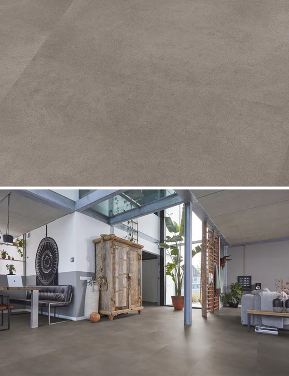 Floorlife Peckham Taupe 1882 Tegel Dryback PVC - 61x61 cm - Solza.nl