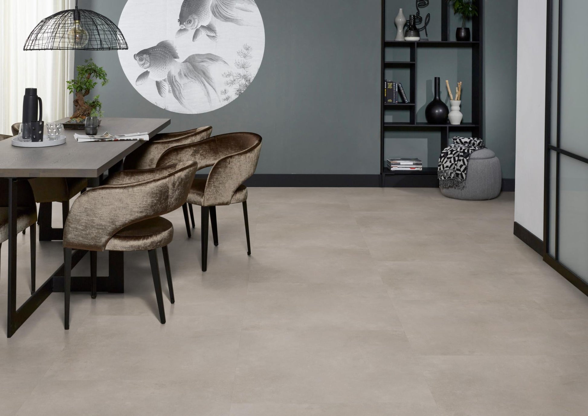 Floorlife Southwark XL Light Grey 4212 Tegel Dryback PVC - 91.4 x 91.4cm - Solza.nl