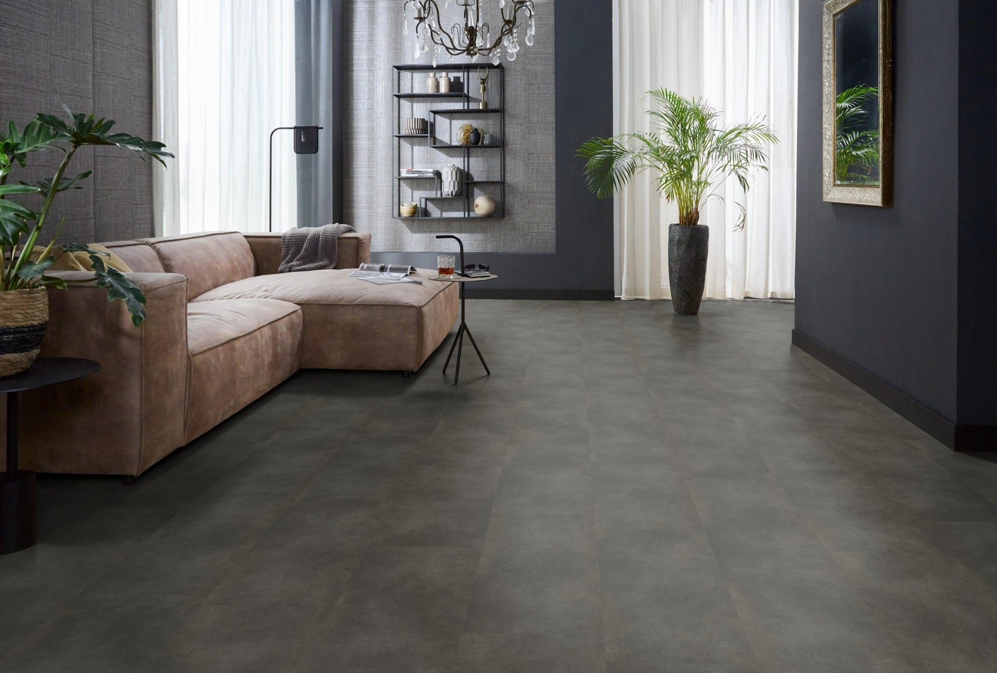 Floorlife The Rocks Anthracite 1119 Tegel Dryback PVC - Solza.nl