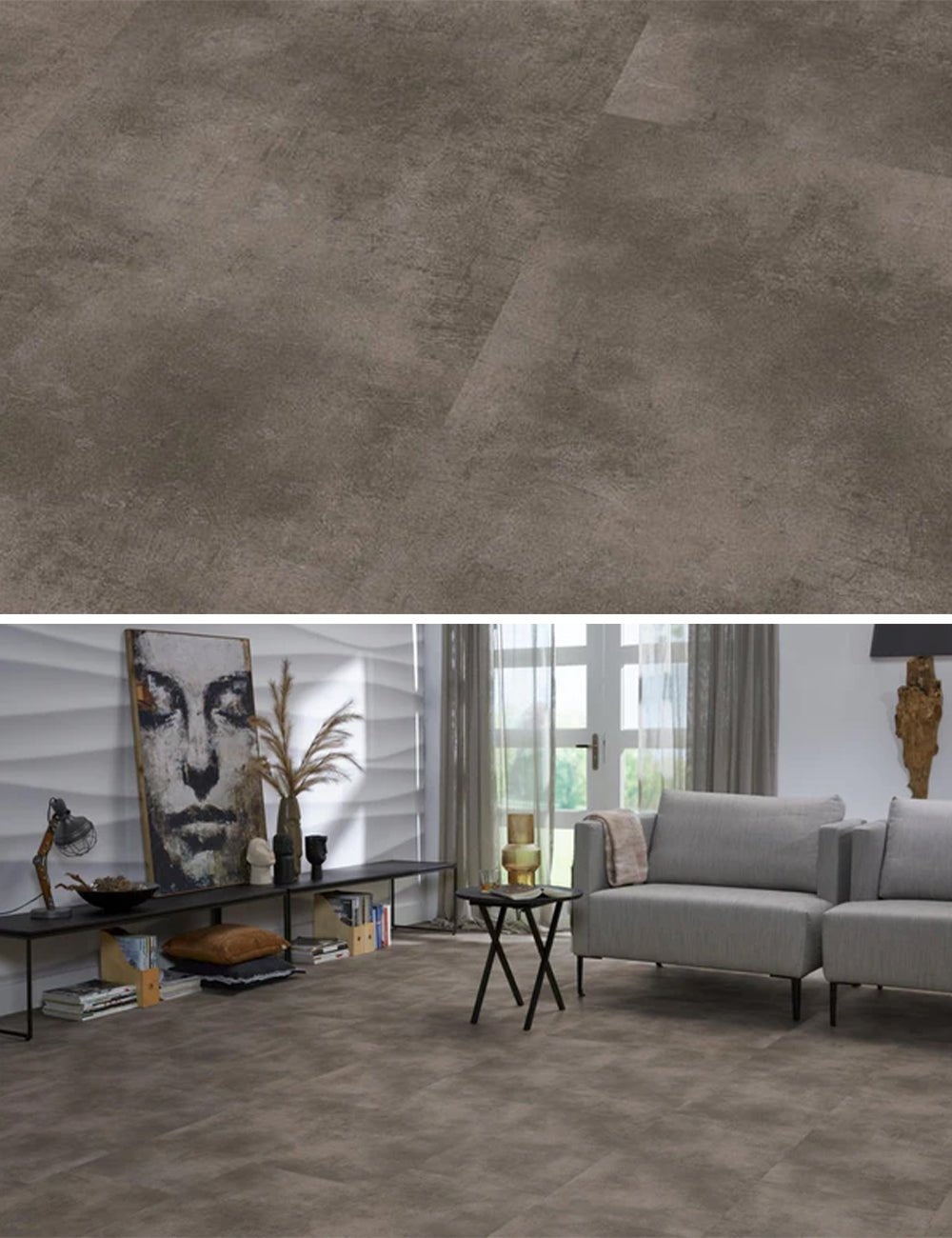 Floorlife The Rocks Mid Grey 1118 Tegel Dryback PVC - Solza.nl