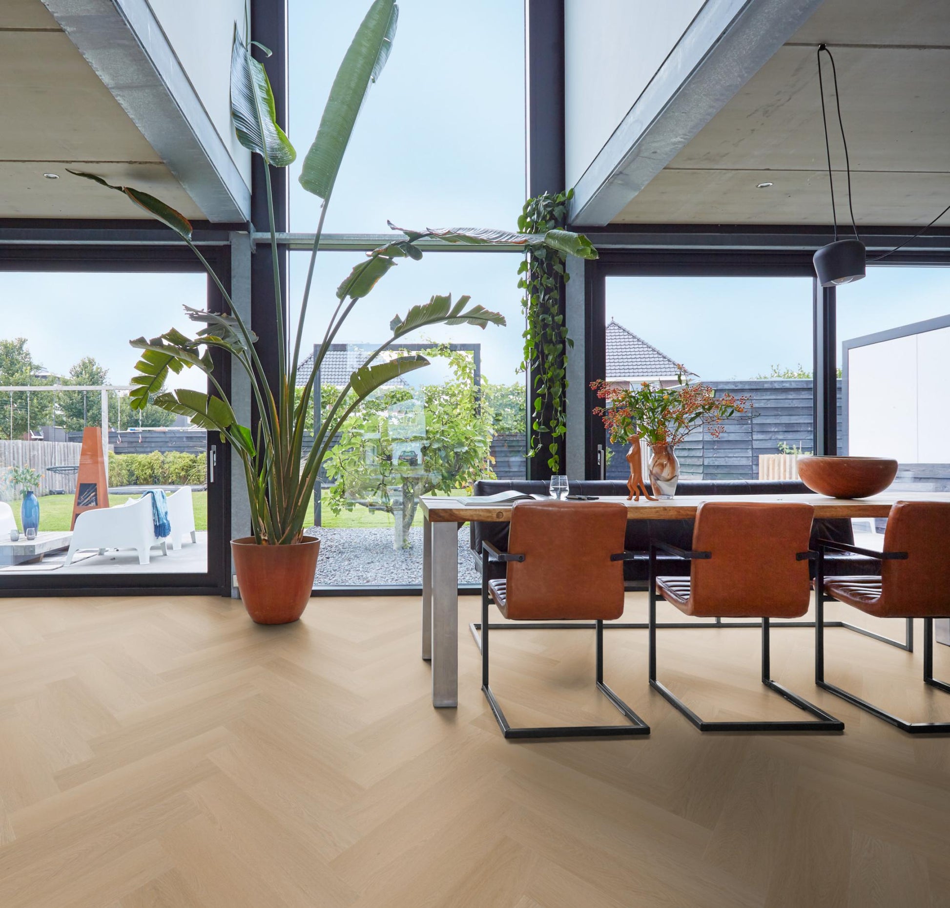 Floorlife Visgraat Click PVC YUP Fulham Herringbone Natural Oak 2610 SRC - Solza.nl