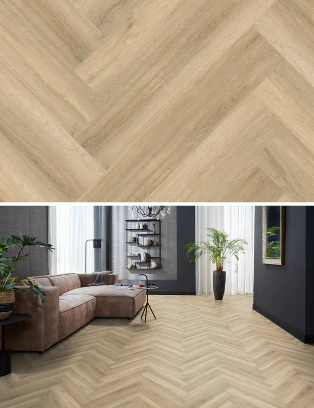 Floorlife Visgraat Click PVC YUP Herringbone Paddington Beige 3504 SRC - Solza.nl