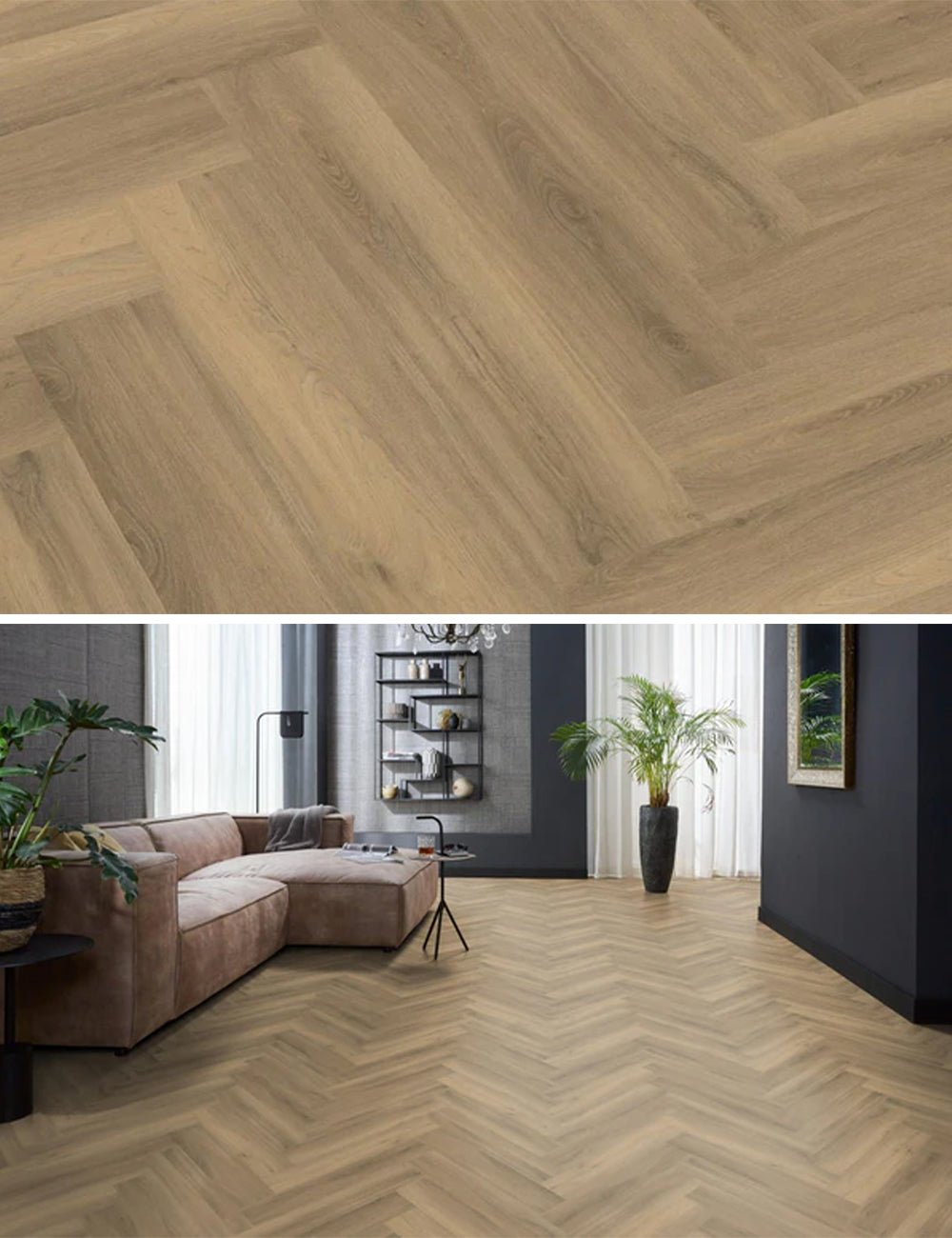 Floorlife Visgraat Click PVC YUP Herringbone Paddington Natural 3503 SRC - Solza.nl