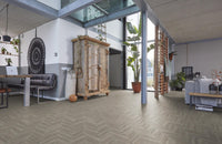 Floorlife Visgraat Click PVC YUP Herringbone Parramatta Light Grey 2533 SRC - Solza.nl