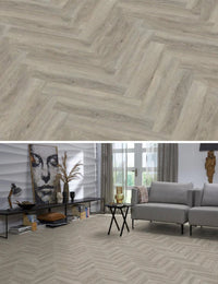 Floorlife Visgraat Click PVC YUP Herringbone Parramatta Light Grey 2533 SRC - Solza.nl