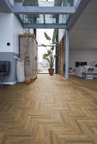 Floorlife Visgraat Click PVC YUP Herringbone Sydney Harbour Dark Oak 2504 SRC - Rustiek eikenlook - Solza.nl