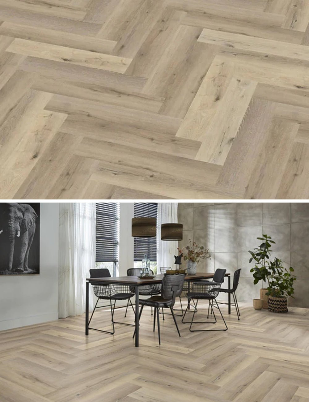 Floorlife Visgraat Click PVC YUP Herringbone Sydney Harbour Light Oak 2511 SRC - Solza.nl