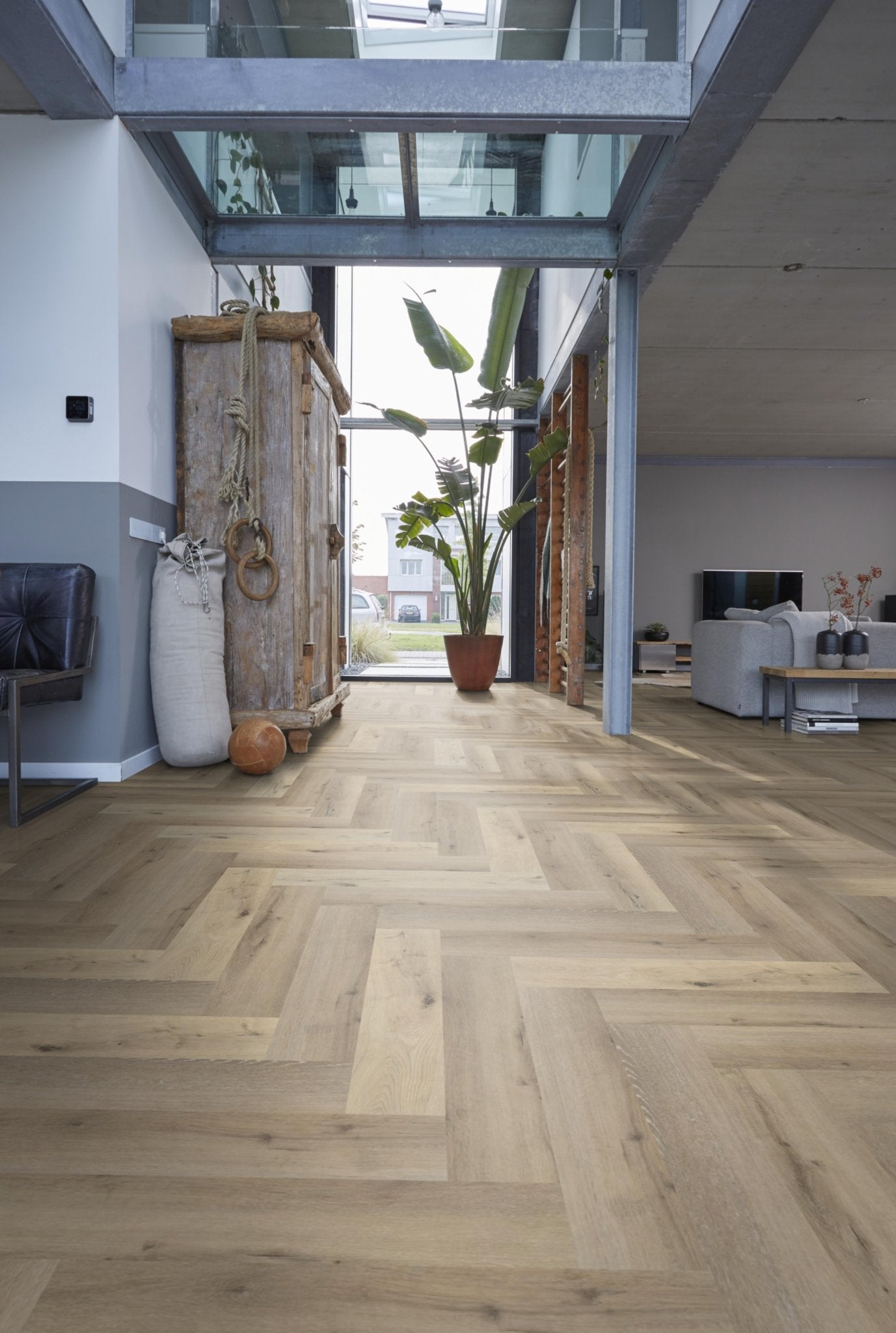 Floorlife Visgraat Click PVC YUP Herringbone Sydney Harbour Light Oak 2511 SRC - Solza.nl