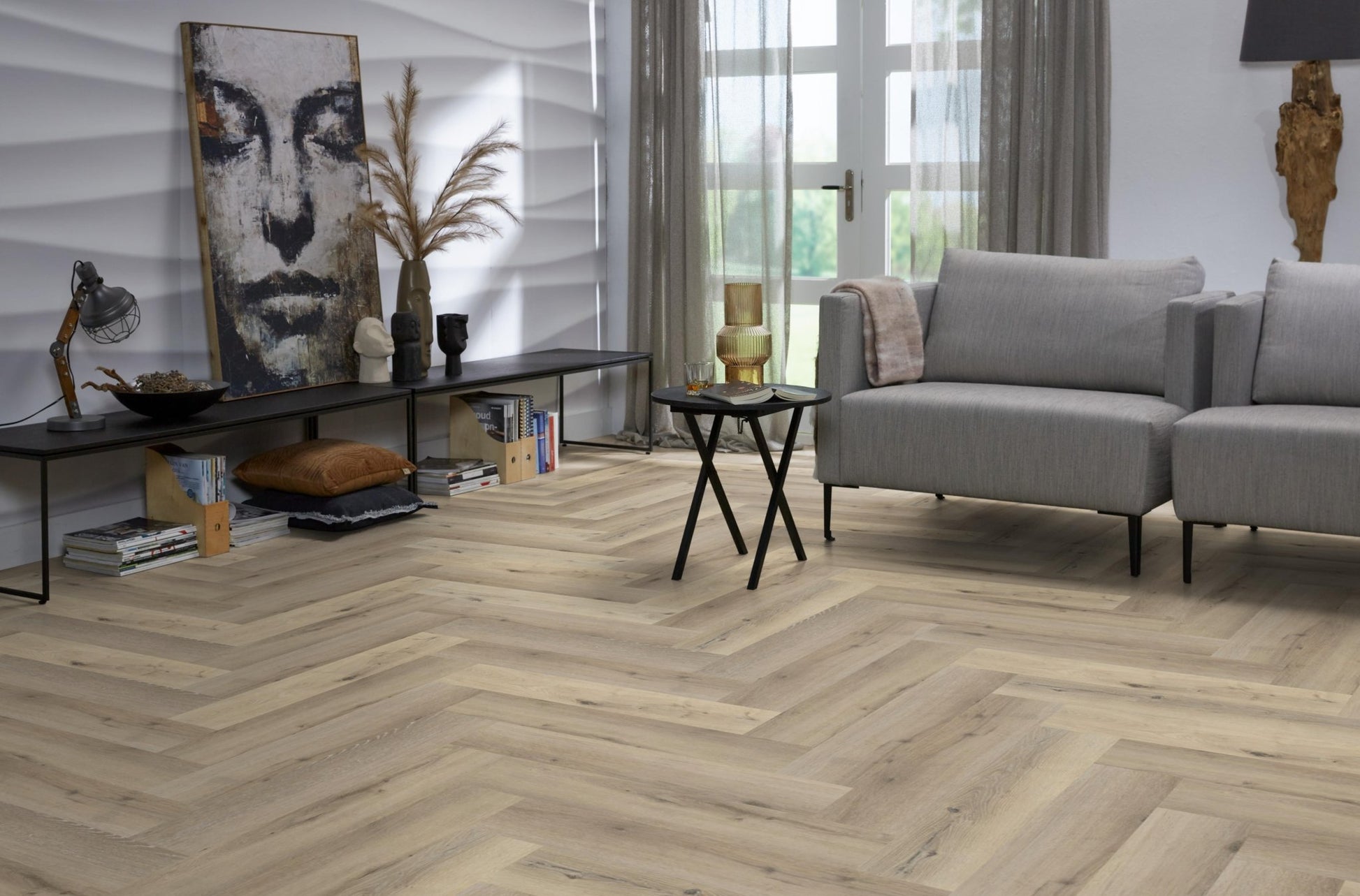 Floorlife Visgraat Click PVC YUP Herringbone Sydney Harbour Light Oak 2511 SRC - Solza.nl