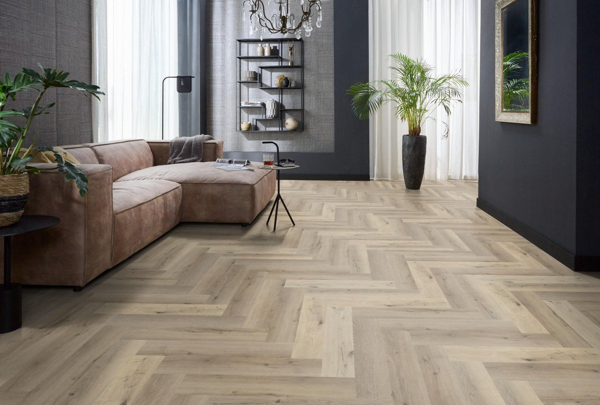 Floorlife Visgraat Click PVC YUP Herringbone Sydney Harbour Light Oak 2511 SRC - Solza.nl