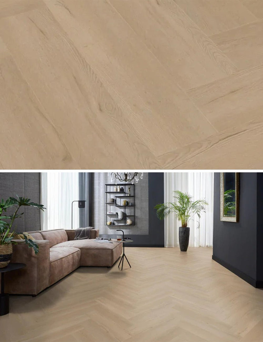 Floorlife Visgraat Click PVC YUP Leyton Herringbone Beige 2824 SRC - Solza.nl