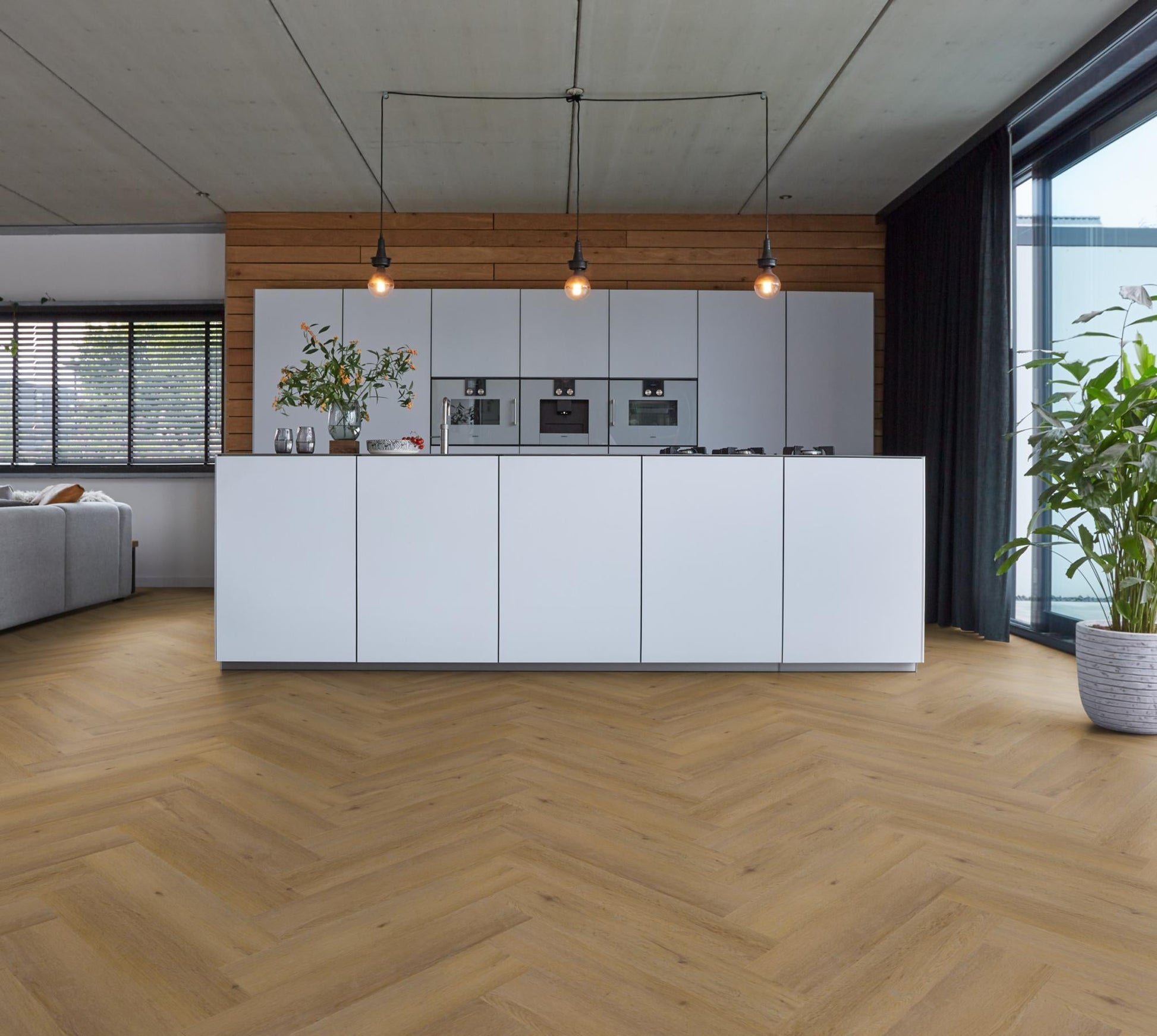 Floorlife Visgraat Click PVC YUP Leyton Herringbone Dark Oak 2823 SRC - Solza.nl