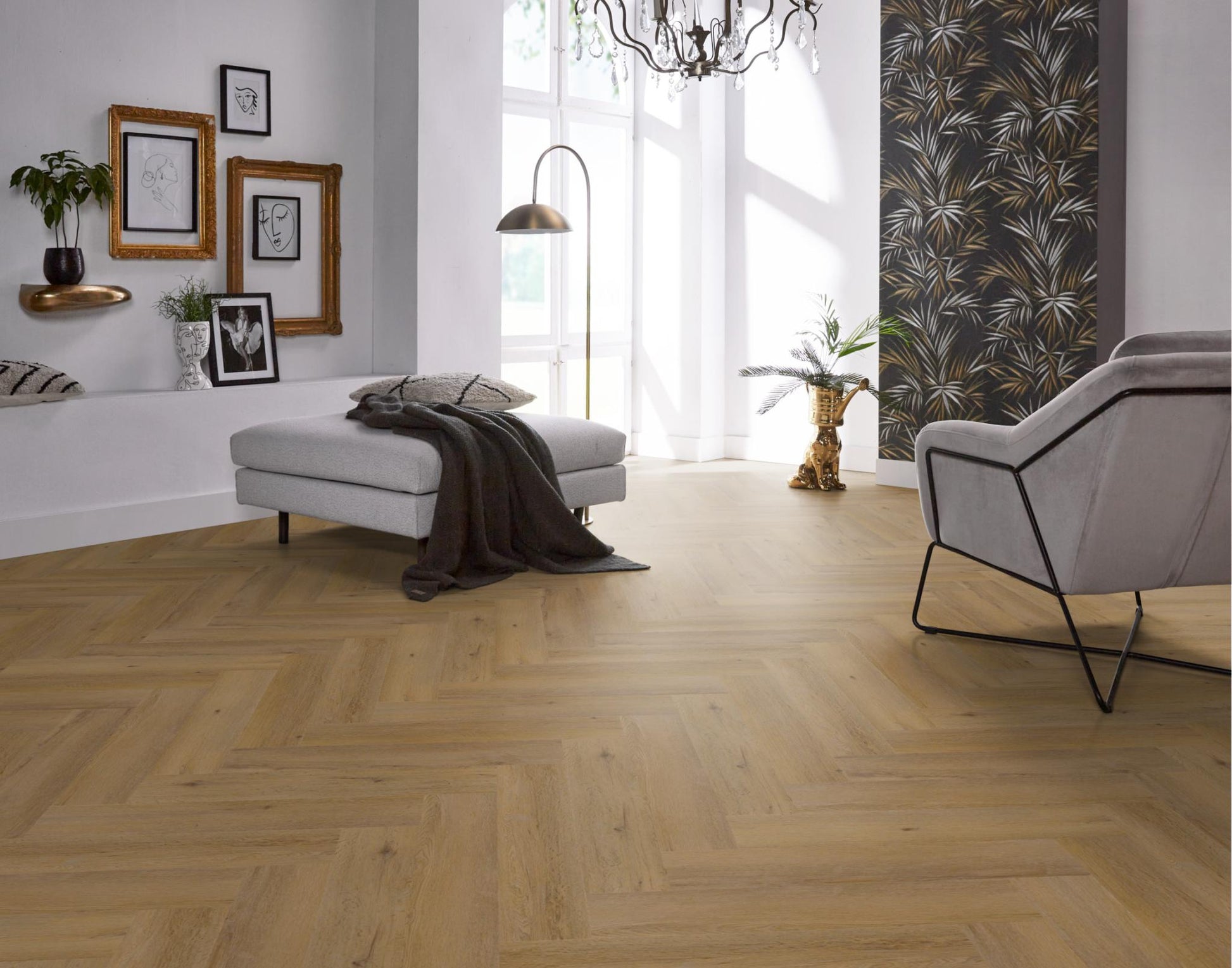 Floorlife Visgraat Click PVC YUP Leyton Herringbone Dark Oak 2823 SRC - Solza.nl