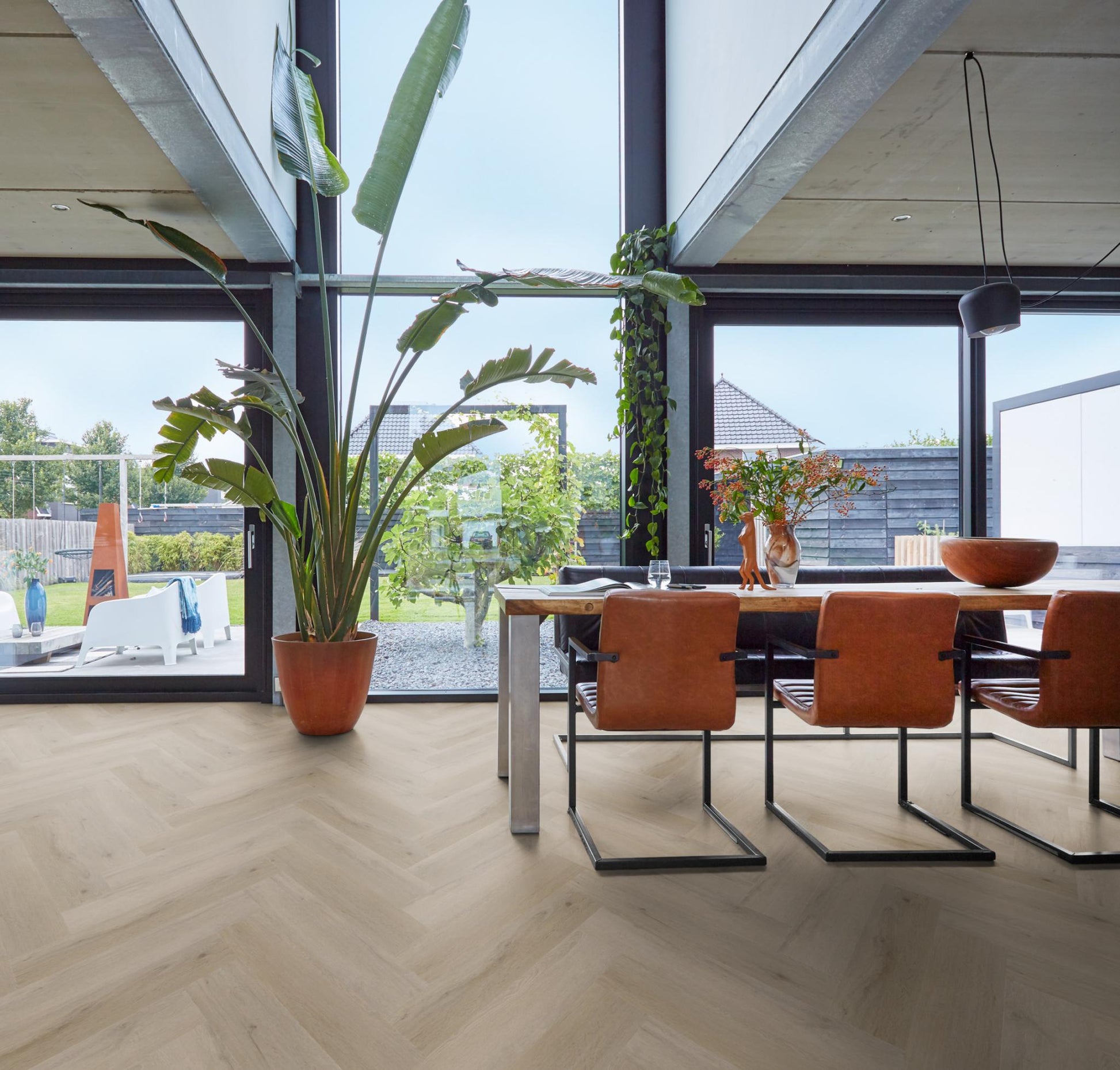 Floorlife Visgraat Click PVC YUP Leyton Herringbone Light Oak 2820 SRC - Solza.nl