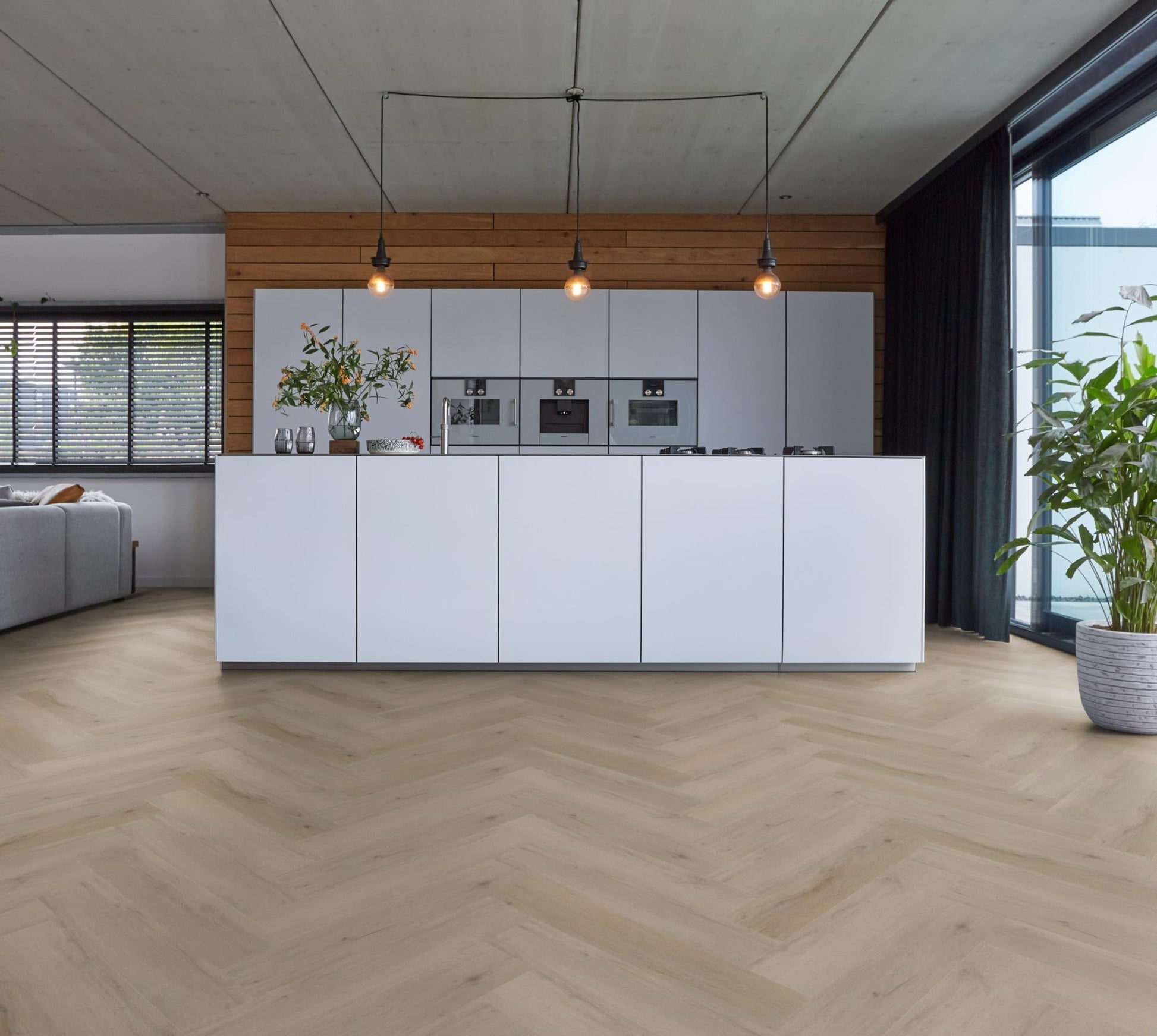 Floorlife Visgraat Click PVC YUP Leyton Herringbone Light Oak 2820 SRC - Solza.nl