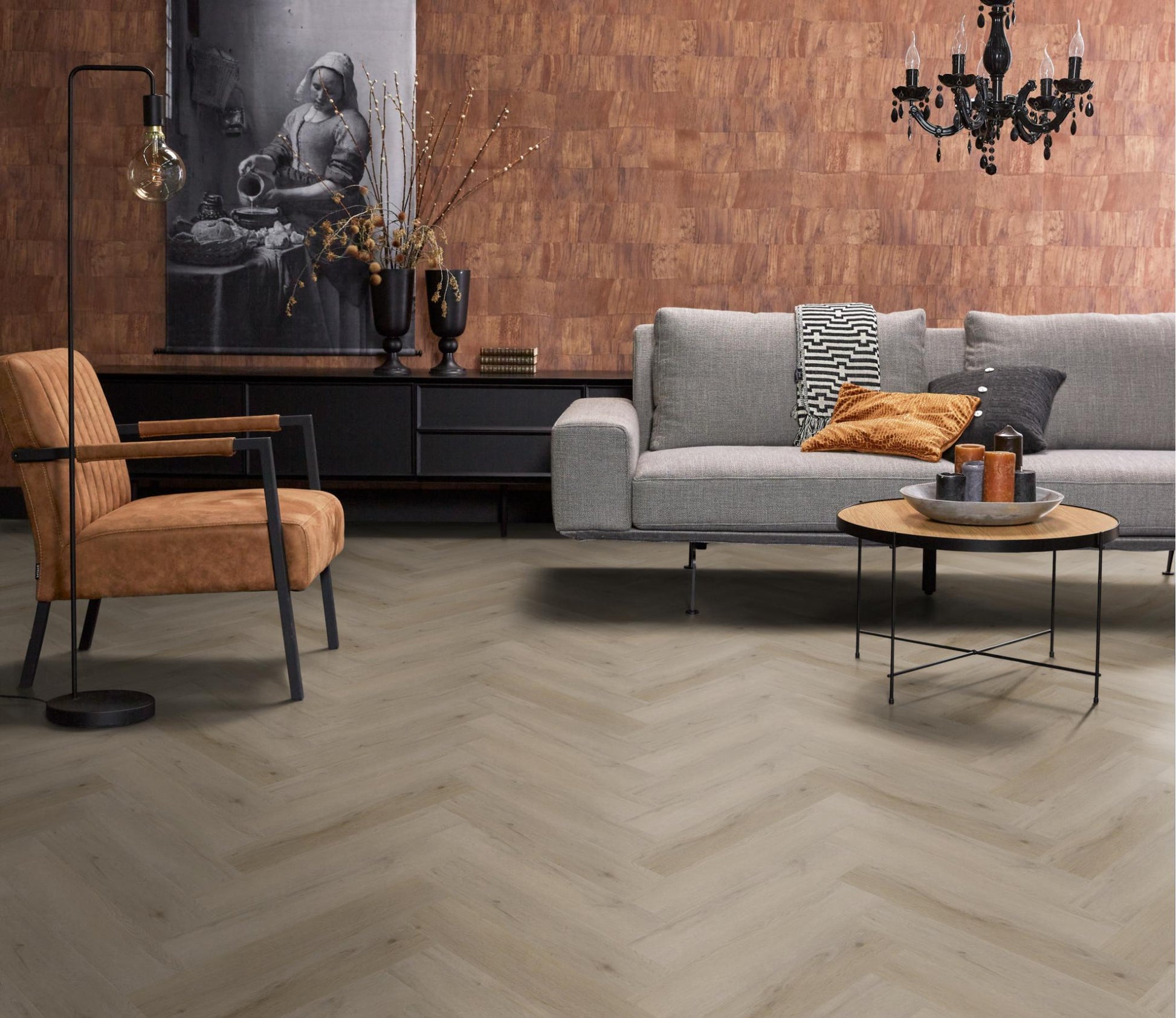 Floorlife Visgraat Click PVC YUP Leyton Herringbone Light Oak 2820 SRC - Solza.nl