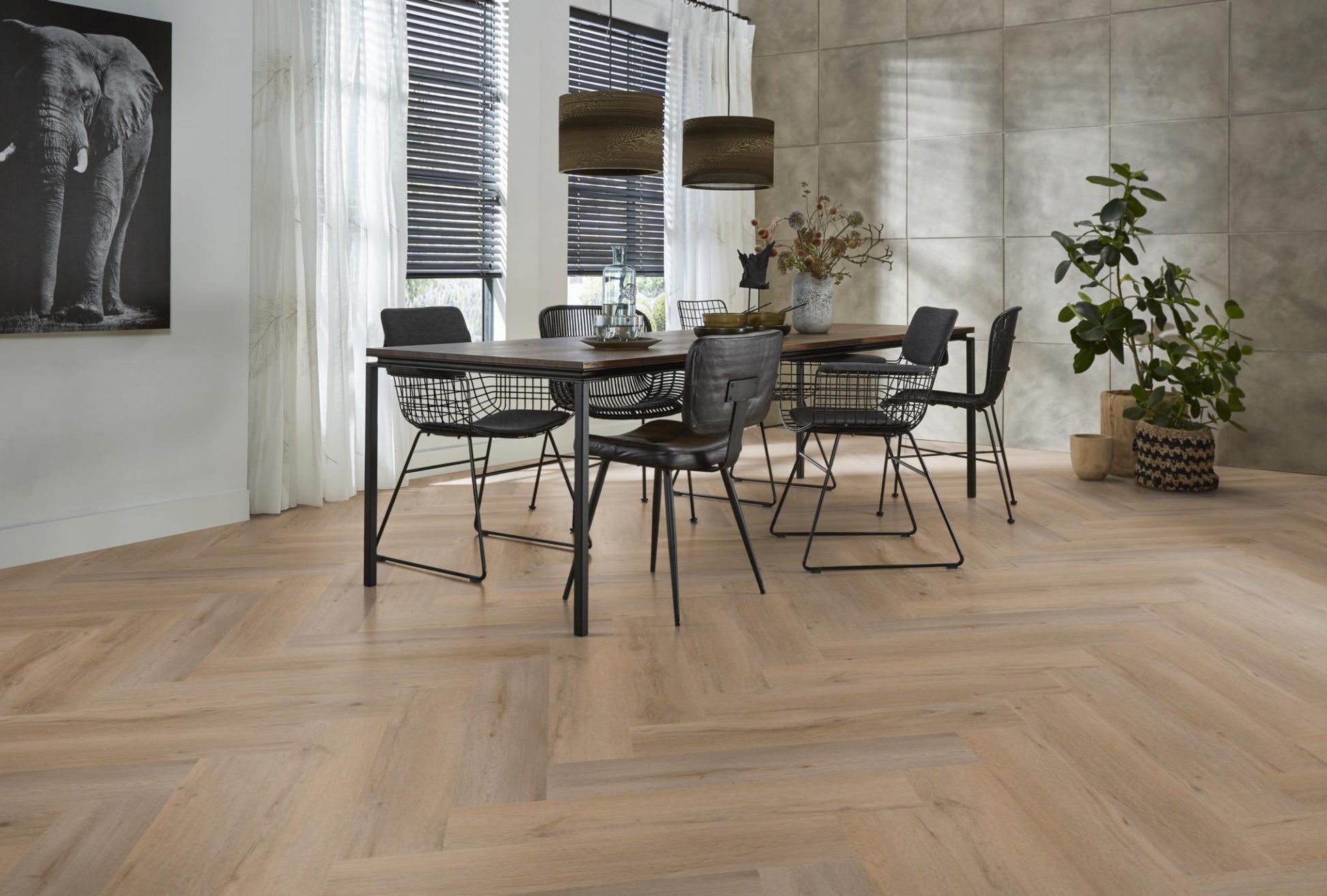 Floorlife Visgraat Click PVC YUP Leyton Herringbone Smoky 2821 SRC - Solza.nl