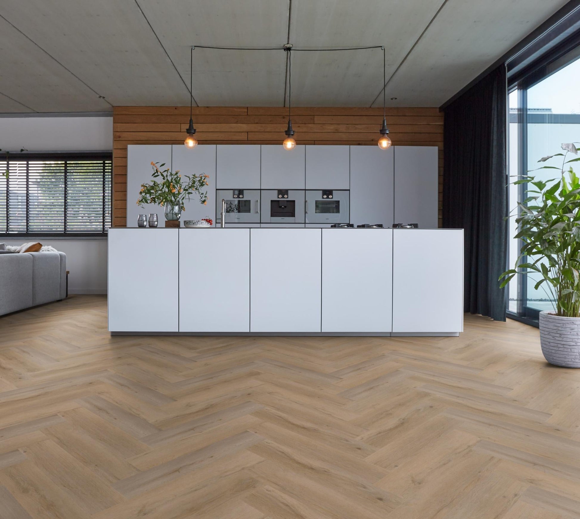 Floorlife Visgraat Click PVC YUP Leyton Herringbone Smoky 2821 SRC - Solza.nl