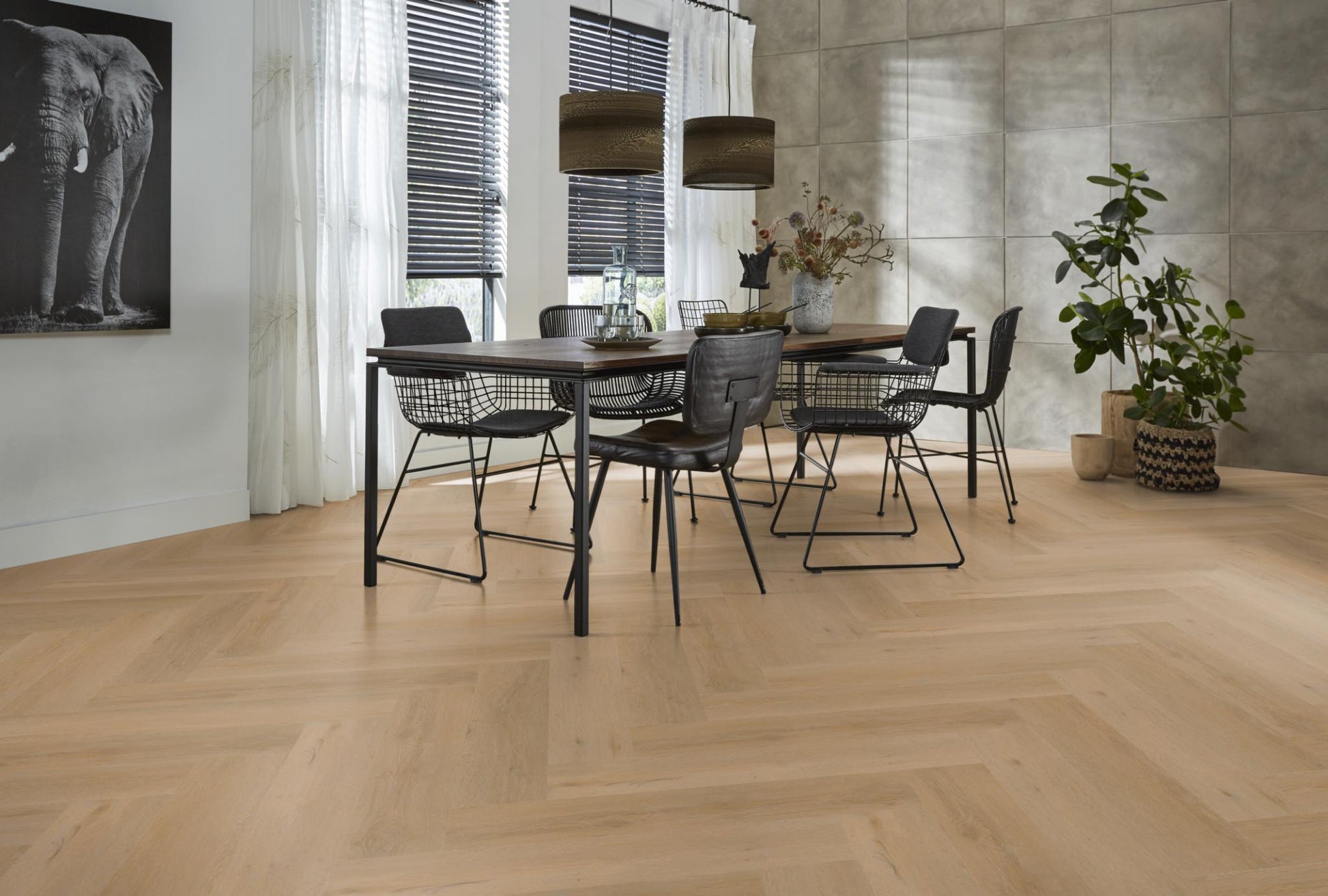 Floorlife Visgraat Click PVC YUP Leyton Herringbone Warm Oak 2825 SRC - Solza.nl