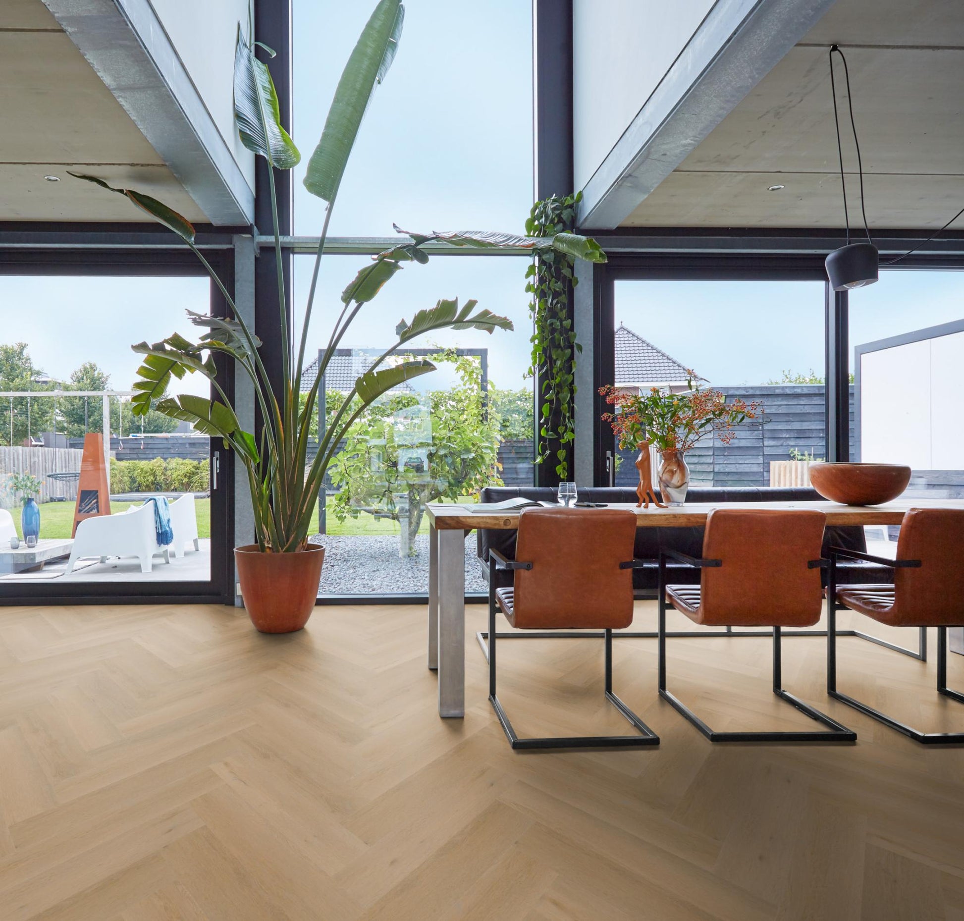 Floorlife Visgraat Click PVC YUP Leyton Herringbone Warm Oak 2825 SRC - Solza.nl