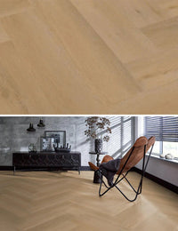 Floorlife Visgraat Click PVC YUP Leyton Herringbone Warm Oak 2825 SRC - Solza.nl