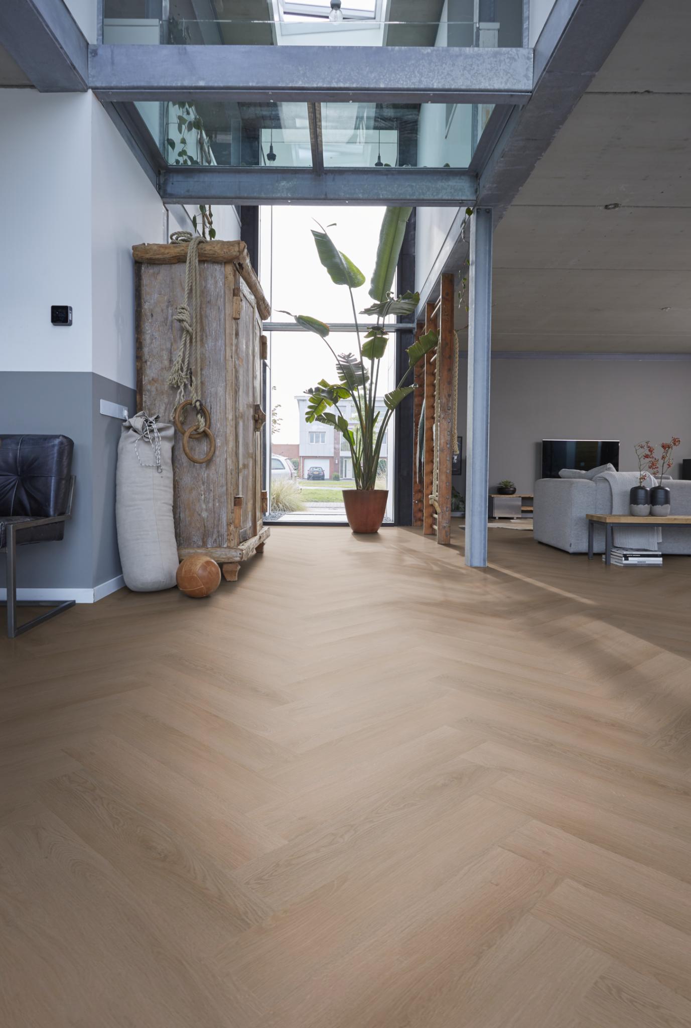 Floorlife Visgraat Click PVC YUP Merton Herringbone Dark Oak 7611 - Solza.nl