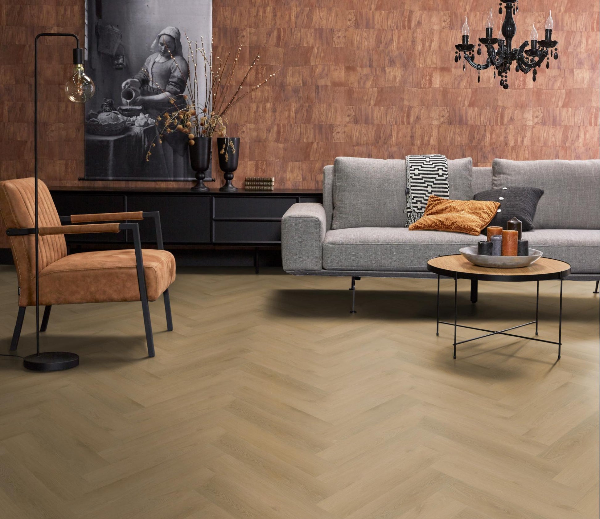 Floorlife Visgraat Click PVC YUP Merton Herringbone Light Oak 7613 - Solza.nl