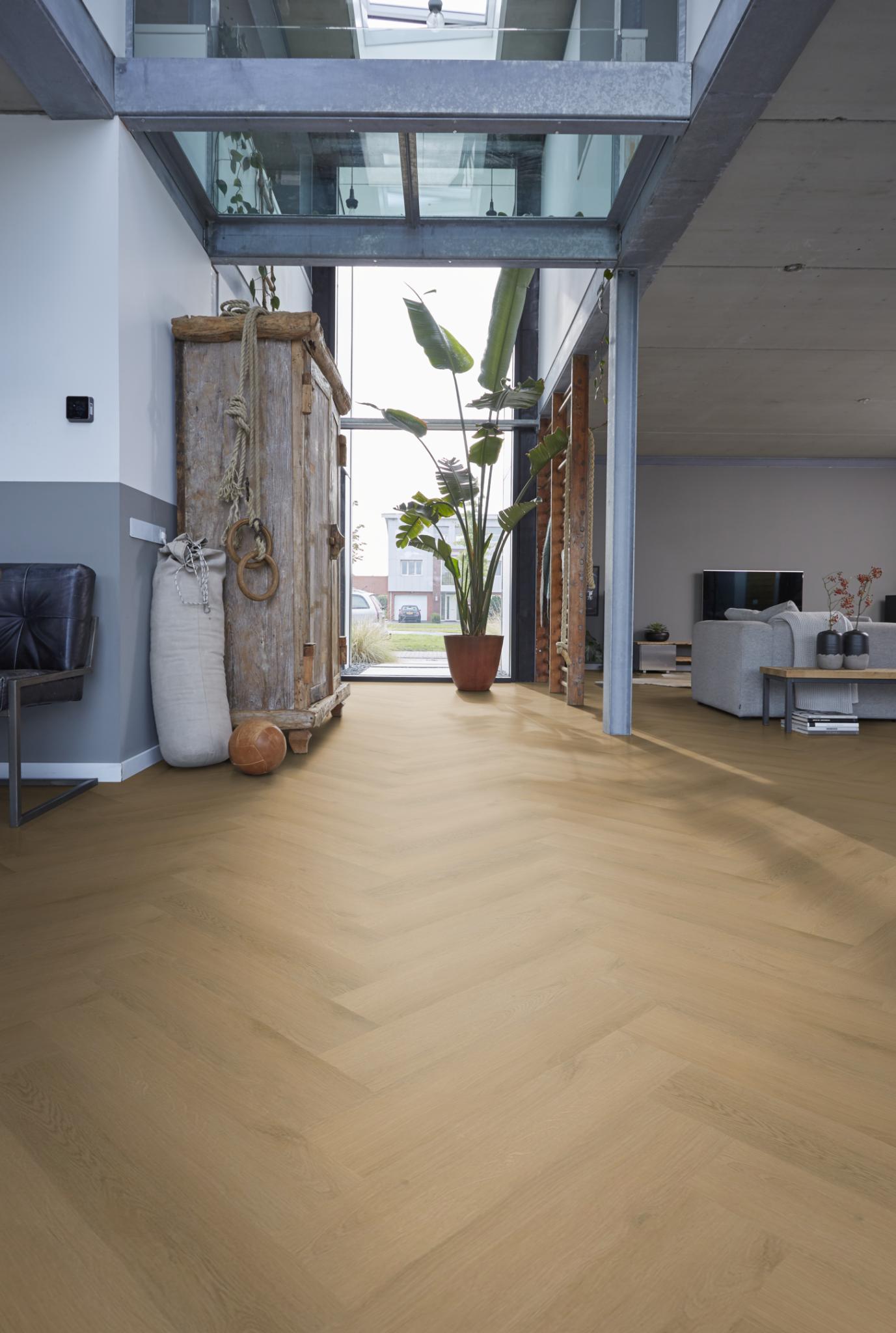 Floorlife Visgraat Click PVC YUP Merton Herringbone Light Oak 7613 - Solza.nl