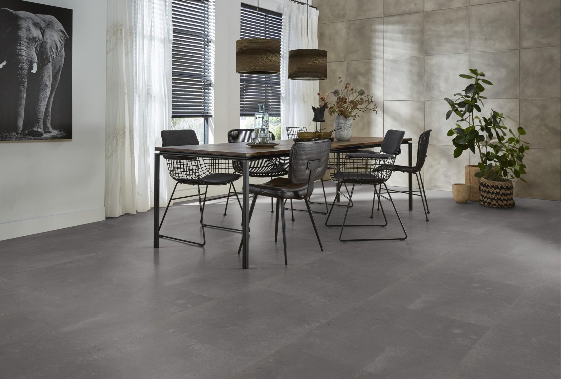 Floorlife Westminster Dark Grey 5203 Tegel Dryback PVC - Natuursteen look 61x61 cm - Solza.nl