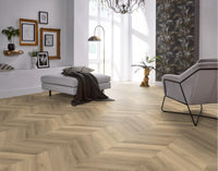 Floorlife Yup Chevron Paddington Beige Dryback PVC hongaarse punt - Solza.nl