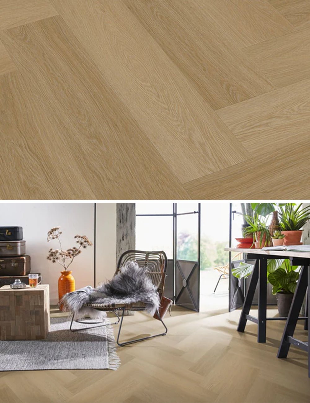 Floorlife Yup Fulham Herringbone Warm Oak 2614 SRC Click PVC - Solza.nl