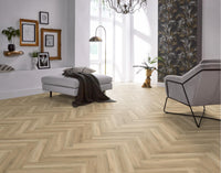 Floorlife Yup Herringbone Paddington Beige Dryback PVC - Visgraat 59.5 x 11.9 cm - Solza.nl