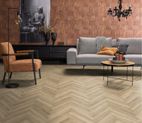 Floorlife Yup Herringbone Paddington Beige Dryback PVC - Visgraat 59.5 x 11.9 cm - Solza.nl