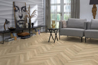 Floorlife Yup Herringbone Paddington Beige Dryback PVC - Visgraat 59.5 x 11.9 cm - Solza.nl