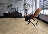Floorlife Yup Herringbone Paddington Beige Dryback PVC - Visgraat 59.5 x 11.9 cm - Solza.nl