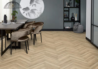 Floorlife Yup Herringbone Paddington Beige Dryback PVC - Visgraat 59.5 x 11.9 cm - Solza.nl