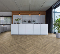 Floorlife Yup Herringbone Paddington Light Brown Dryback PVC - Solza.nl