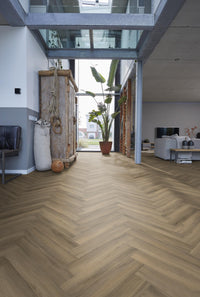 Floorlife Yup Herringbone Paddington Light Brown Dryback PVC - Solza.nl