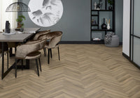Floorlife Yup Herringbone Paddington Light Brown Dryback PVC - Solza.nl