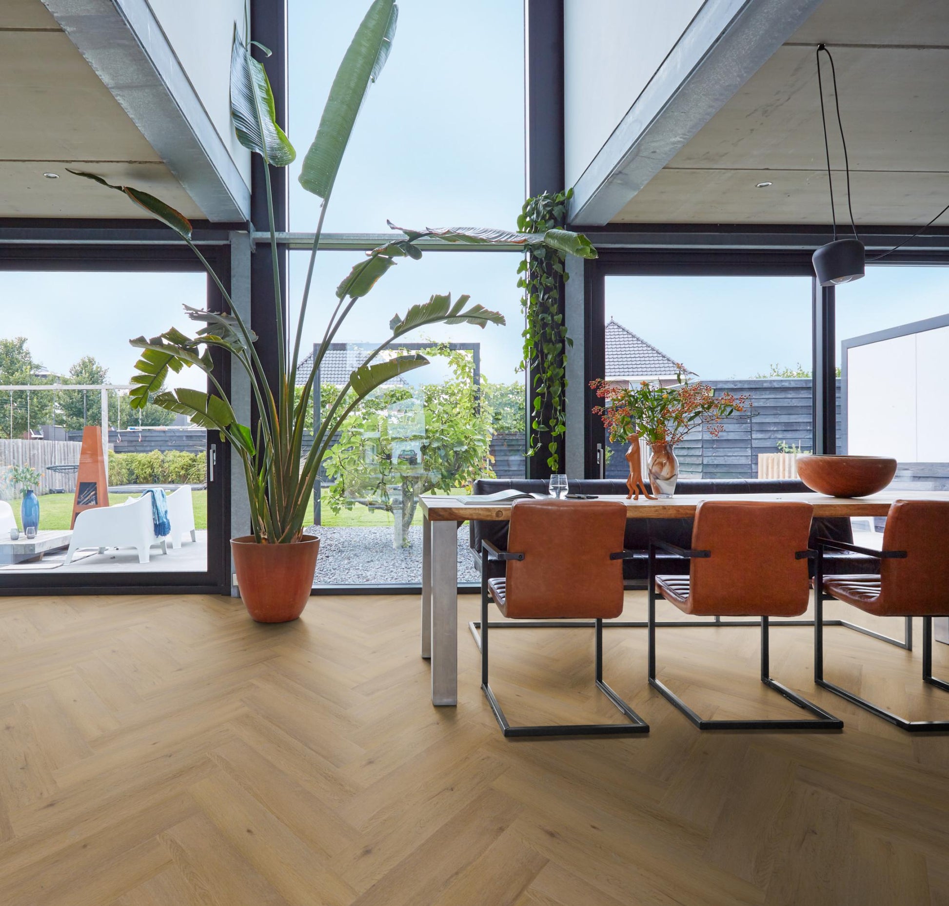 Floorlife Yup Leyton Herringbone Dark Oak Dryback PVC - Solza.nl