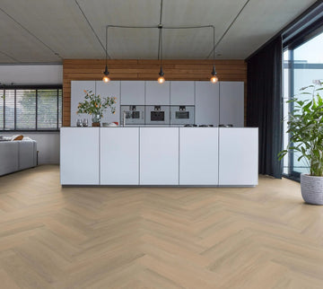 Floorlife YUP Sutton Herringbone Dryback Warm Beige 1504 Dryback PVC