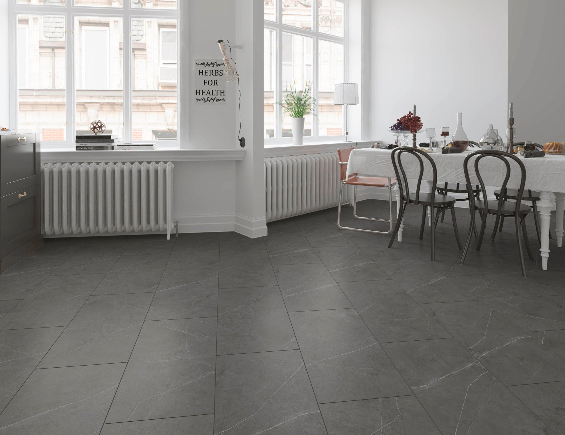 Gelasta Grande Rigid Click Tile 5500 Marble Grey - Solza.nl