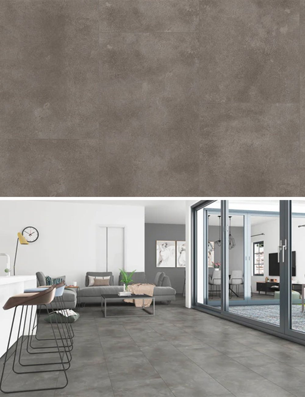 Gelasta Grande Rigid Click Tile 5502 Concrete Grey - Solza.nl