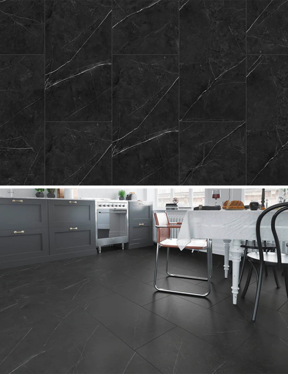 Gelasta Grande Rigid Click Tile 5503 Marble Black - Solza.nl
