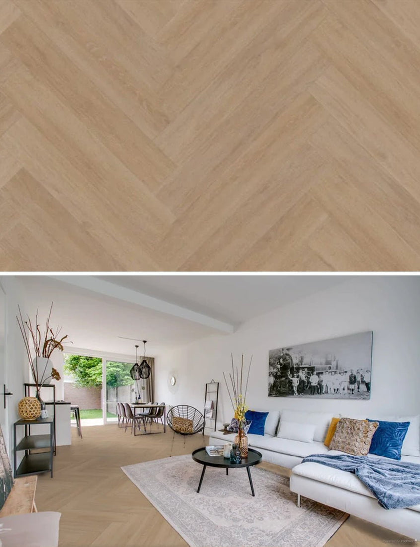 Hoomline Fusion Superior Visgraat V4 1075129 Gotham Oak Flax Click PVC | Isocore Technology - Solza.nl