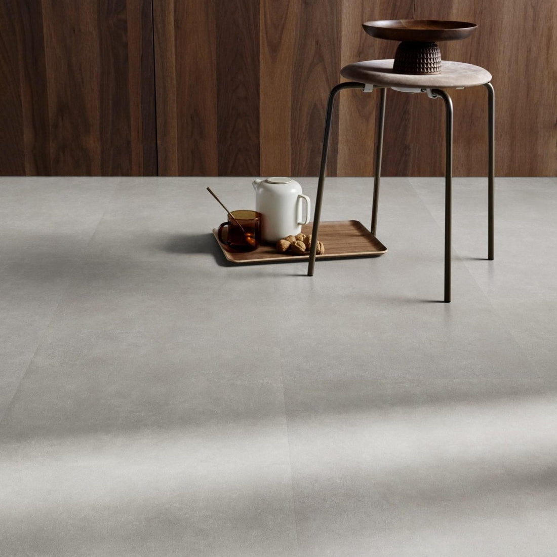 Proefmonster vtwonen Plak PVC Basic Light Grey (Dryback) - Solza.nl